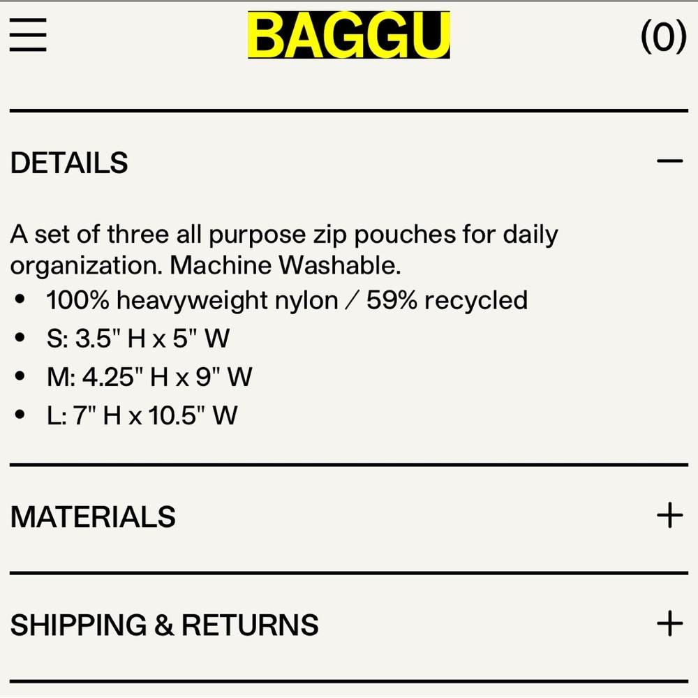 Baggu flat pouch set - Picture 5 of 5